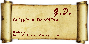 Gulyás Donáta névjegykártya